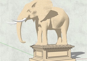 大象动物雕塑设计SU(草图大师)模型