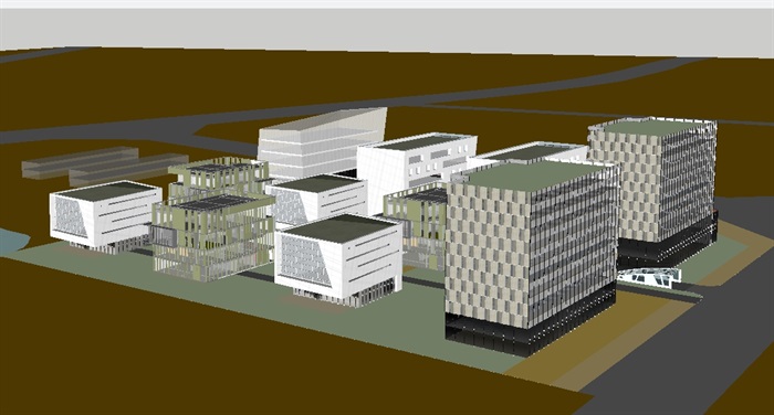 现代产业园建筑方案ＳＵ模型(6)