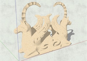 抽象马雕塑小品设计SU(草图大师)模型