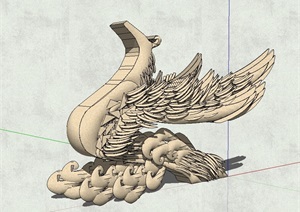 凤凰雕塑小品素材设计SU(草图大师)模型