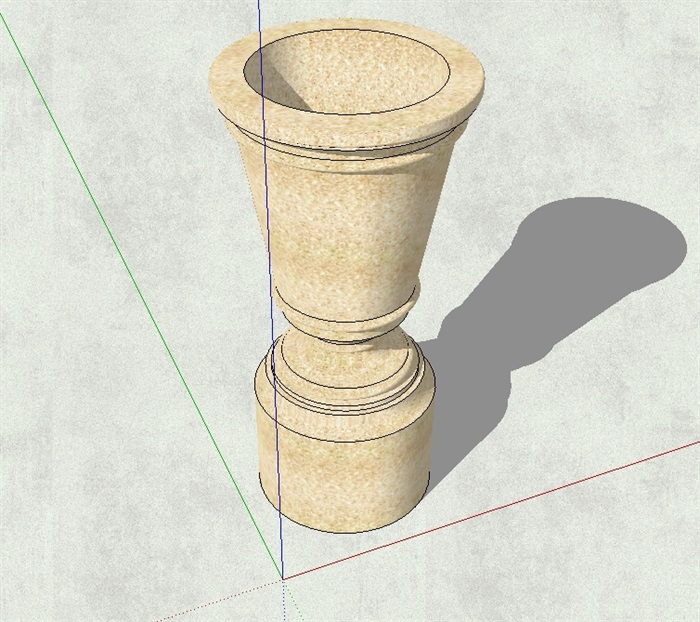 现代圆形花钵柱设计su模型(1)