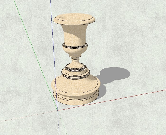 某详细的欧式花钵柱su模型(1)