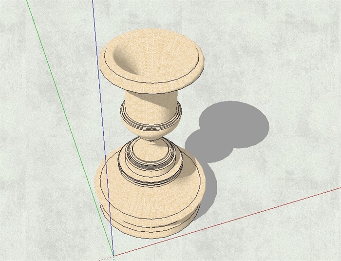 某详细的欧式花钵柱su模型(3)