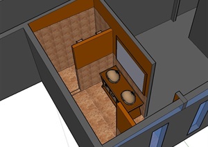 现代室内卫生间空间设计SU(草图大师)模型