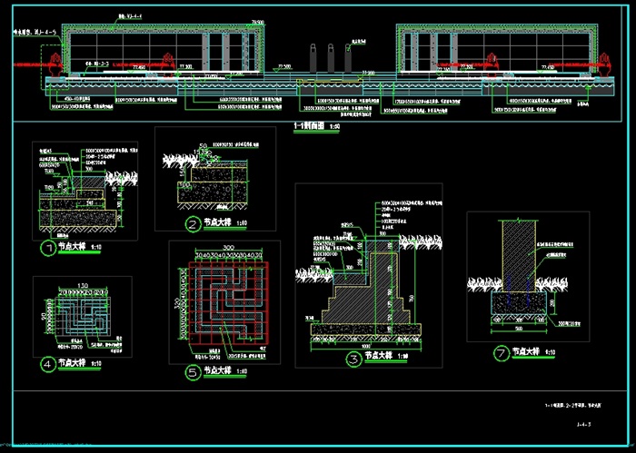 某现代雕塑水景墙详细设计cad施工图(2)