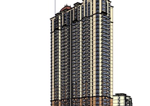高层商业住宅楼建筑SU(草图大师)模型