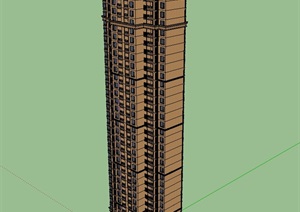 详细的高层住宅楼设计SU(草图大师)模型