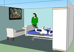 医院空间素材设计SU(草图大师)模型