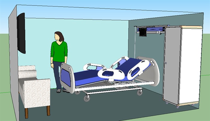 医院空间素材设计su模型