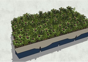 室外植物种植盒SU(草图大师)模型