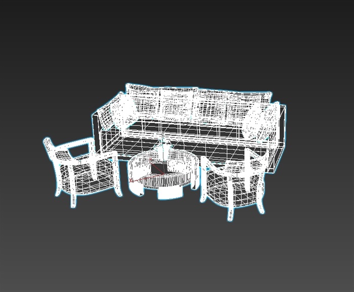 沙发桌椅组合设计3d模型(1)