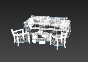 沙发桌椅组合设计3d模型