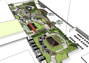 某国际酒店屋顶花园景观方案SU(草图大师)精细模型