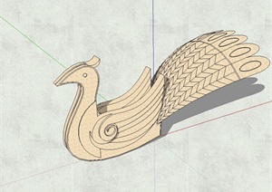 园林景观孔雀动物雕塑设计SU(草图大师)模型