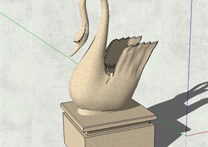 天鹅动物雕塑小品SU(草图大师)模型