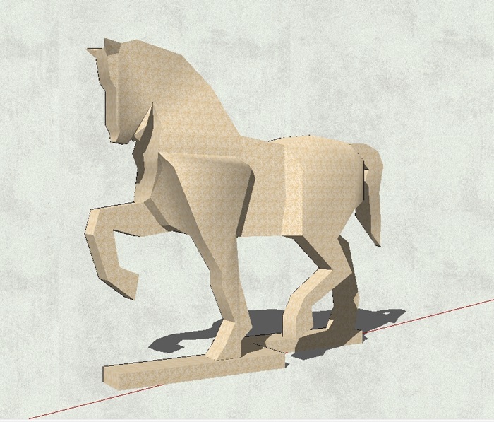 马雕塑详细设计su模型(1)