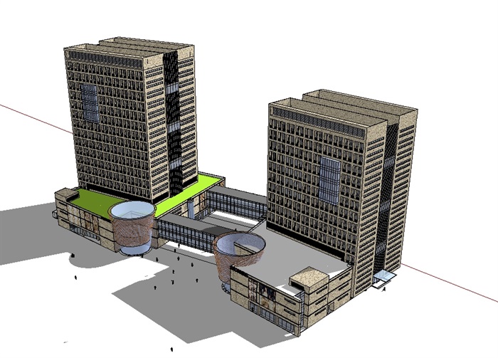 现代商业中心办公综合楼su模型(1)