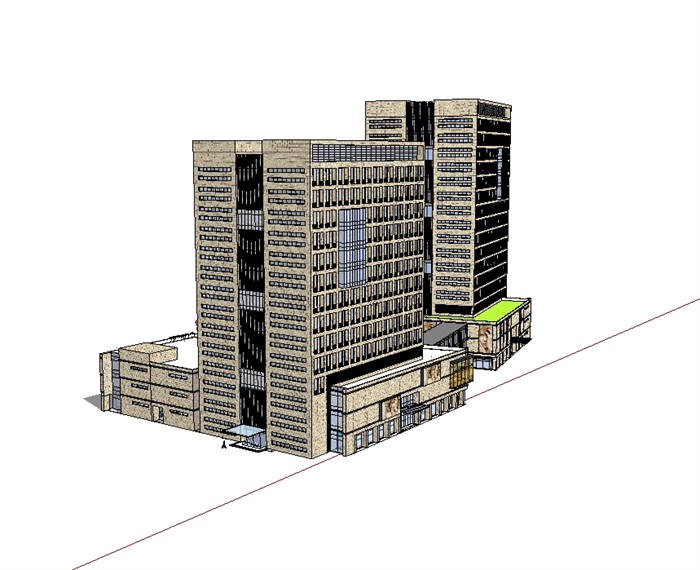现代商业中心办公综合楼su模型(2)