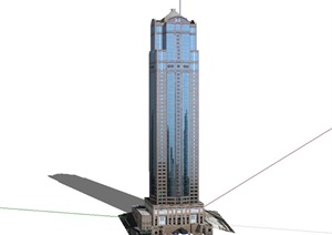 欧式经典的高层办公楼设计SU(草图大师)模型