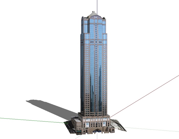 欧式经典的高层办公楼设计su模型(1)