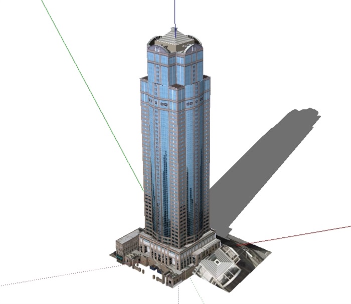 欧式经典的高层办公楼设计su模型(2)