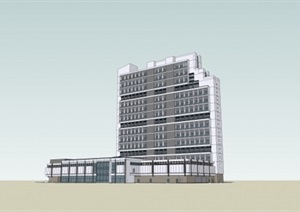 现代高层商业写字楼建筑设计SU(草图大师)模型素材