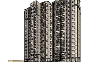 连栋高层住宅楼建筑设计SU(草图大师)模型