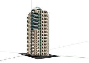 经典的办公大厦楼设计SU(草图大师)模型