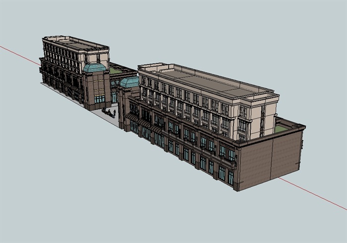 沿街商业建筑楼设计su模型(3)