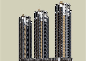 居住高层公寓商住楼设计SU(草图大师)模型