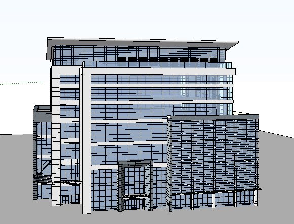 现代办公建筑SketchUp模型(2)