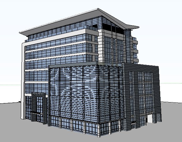 现代办公建筑SketchUp模型(3)