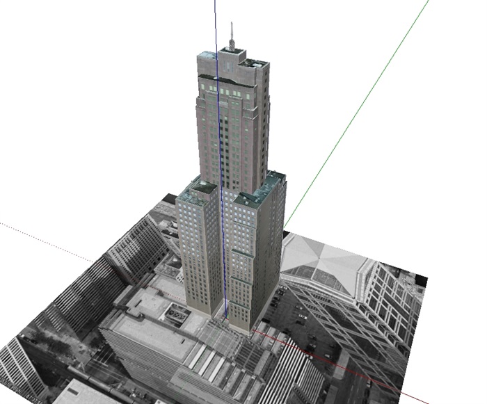 经典现代高层办公建筑大厦su模型(3)