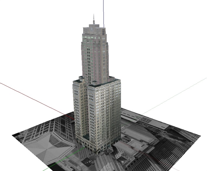 经典现代高层办公建筑大厦su模型(1)