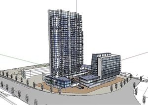 徐州项目公建办公商业楼设计SU(草图大师)模型