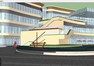 现代商业广场建筑与景观方案ＳＵ模型