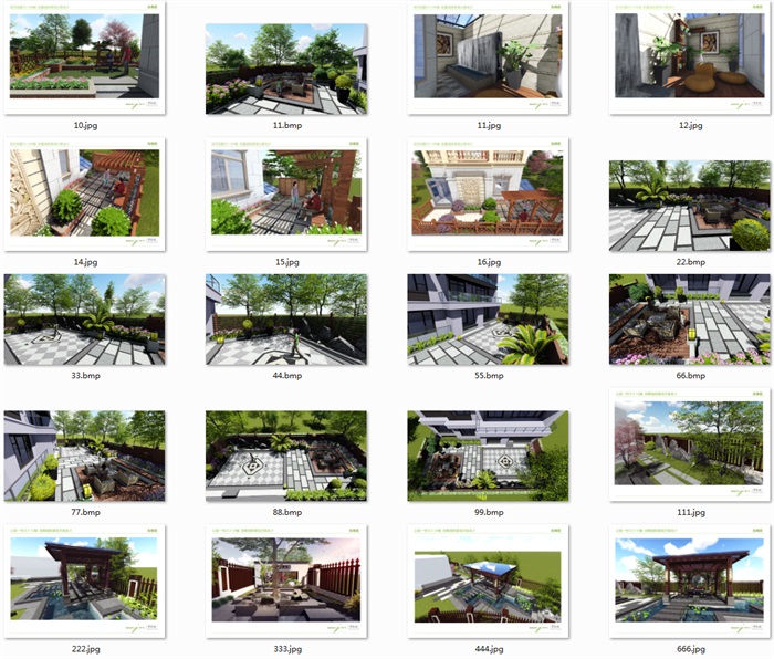 庭院花园景观设计jpg手绘方案及效果图