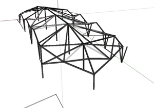 独特景观钢构架素材设计SU(草图大师)模型