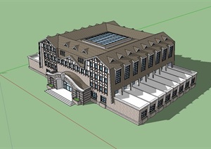 北欧风格伊路街会馆建筑SU(草图大师)模型