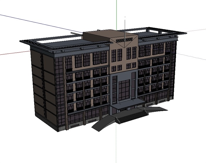 政府办公楼多层建筑su模型(2)