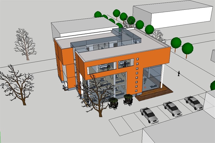 小型办公楼建筑su模型(2)