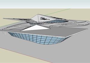 武汉东湖文化中心建筑设计SU(草图大师)模型
