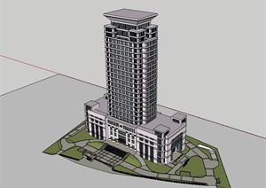 厦门鹭岛政府办公大厦设计SU(草图大师)模型