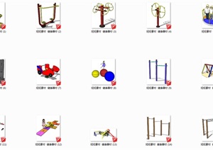 多种不同的健身器材SU(草图大师)模型