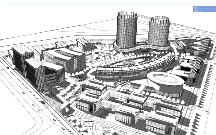 新疆创新科技园建筑设计su模型(1)