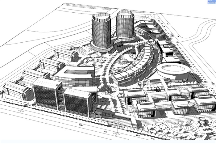 新疆创新科技园建筑设计su模型(2)