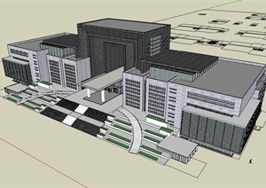 行政大楼设计SU(草图大师)模型