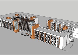 教学楼详细完整建筑设计SU(草图大师)模型