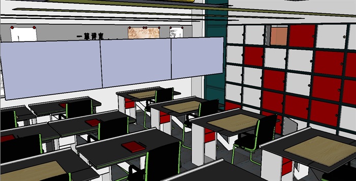 设计教室室内空间设计su模型(1)