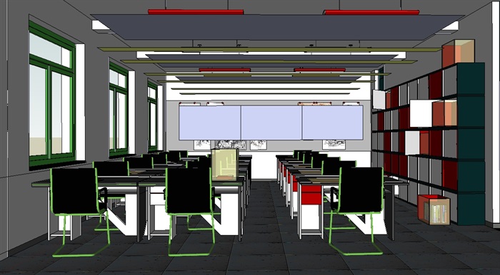 设计教室室内空间设计su模型(2)